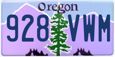 OR license plate 928VWM