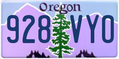 OR license plate 928VYO