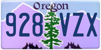 OR license plate 928VZX