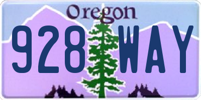 OR license plate 928WAY