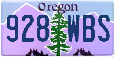 OR license plate 928WBS