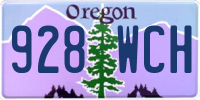 OR license plate 928WCH