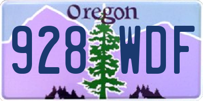 OR license plate 928WDF