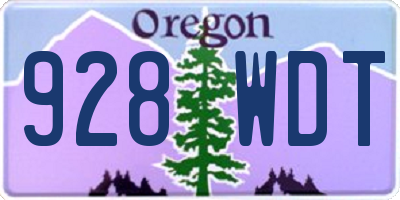 OR license plate 928WDT