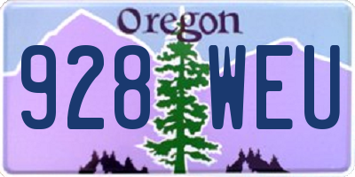 OR license plate 928WEU