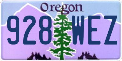 OR license plate 928WEZ