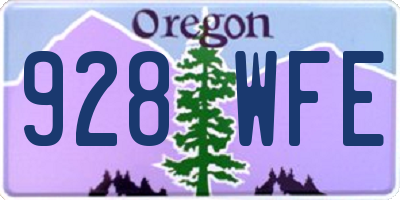 OR license plate 928WFE