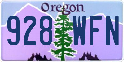 OR license plate 928WFN