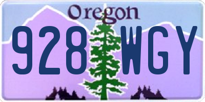 OR license plate 928WGY