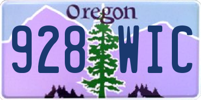 OR license plate 928WIC