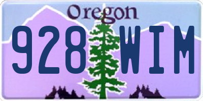 OR license plate 928WIM