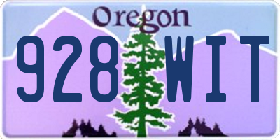 OR license plate 928WIT