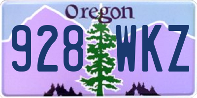 OR license plate 928WKZ