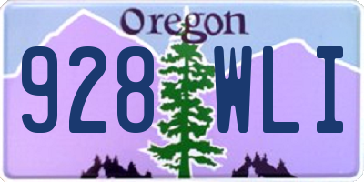 OR license plate 928WLI