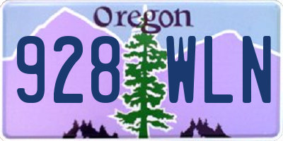 OR license plate 928WLN