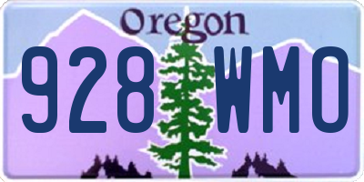 OR license plate 928WMO