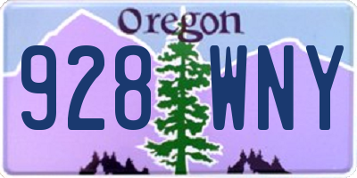 OR license plate 928WNY
