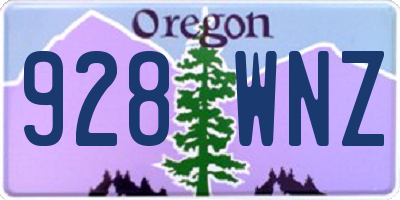 OR license plate 928WNZ