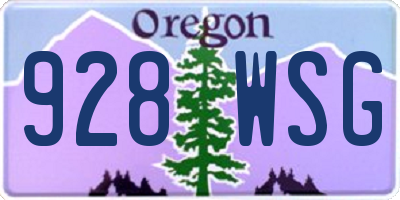 OR license plate 928WSG