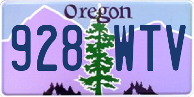 OR license plate 928WTV