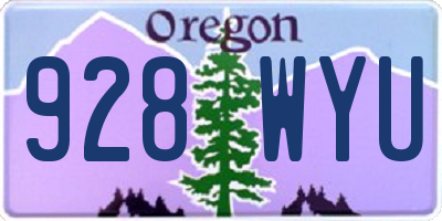 OR license plate 928WYU