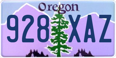 OR license plate 928XAZ