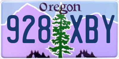 OR license plate 928XBY