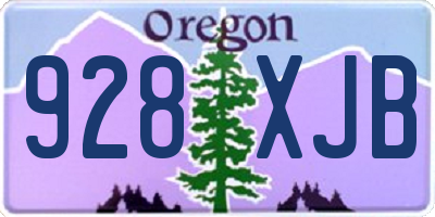 OR license plate 928XJB