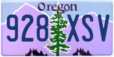 OR license plate 928XSV