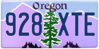 OR license plate 928XTE