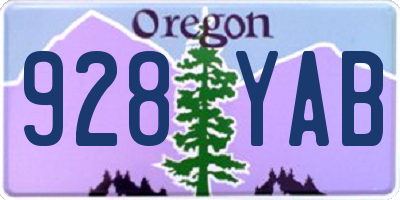OR license plate 928YAB