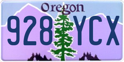 OR license plate 928YCX