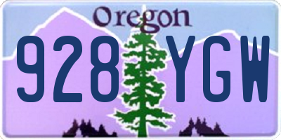 OR license plate 928YGW