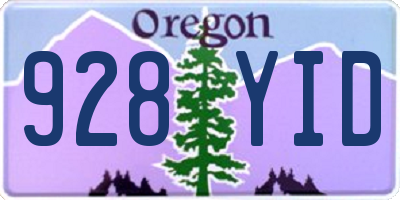 OR license plate 928YID