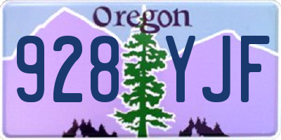 OR license plate 928YJF