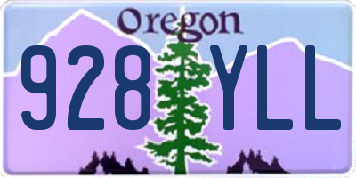 OR license plate 928YLL