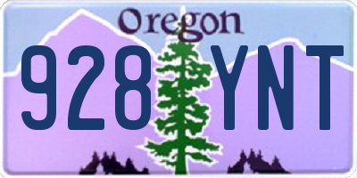 OR license plate 928YNT
