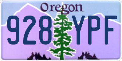 OR license plate 928YPF