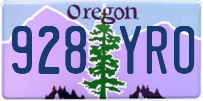 OR license plate 928YRO