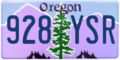 OR license plate 928YSR