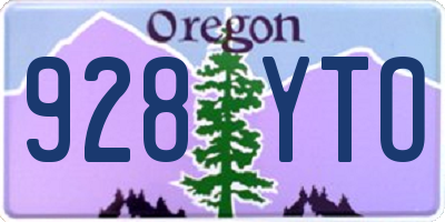 OR license plate 928YTO