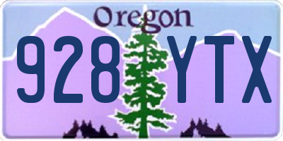 OR license plate 928YTX