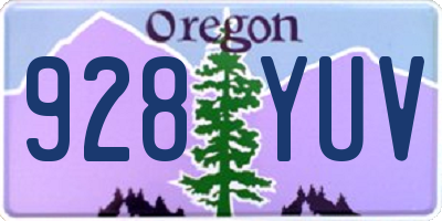 OR license plate 928YUV