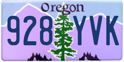OR license plate 928YVK