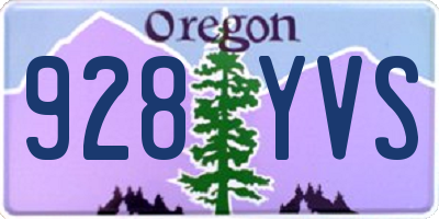 OR license plate 928YVS