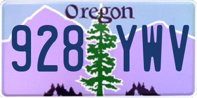 OR license plate 928YWV