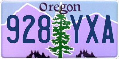 OR license plate 928YXA