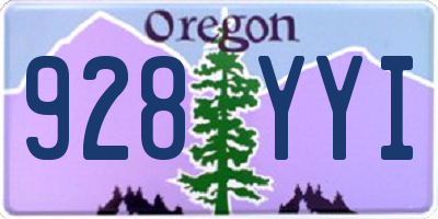 OR license plate 928YYI