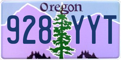 OR license plate 928YYT