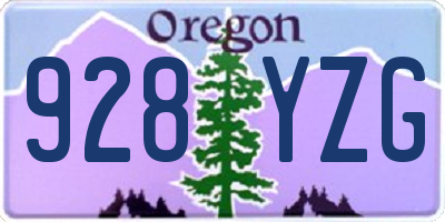 OR license plate 928YZG